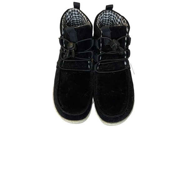 ROSY Shoes - Boutique womens mid top casual shoes boots Sz 8 upper faux leather black gingham